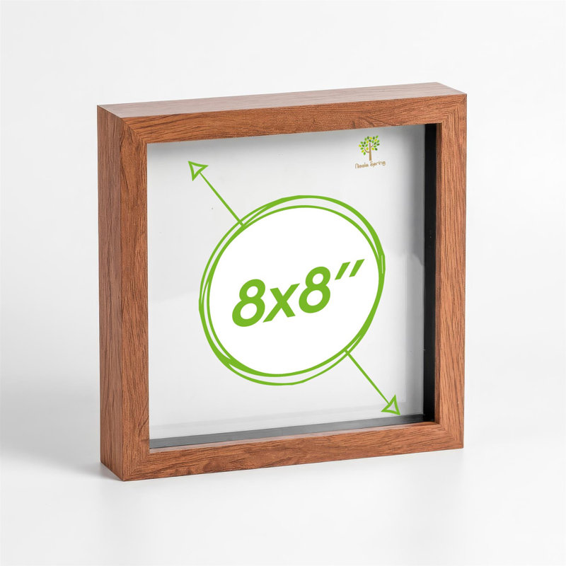 Nicola Spring - 3D Box Photo Frame, 22.5cm H x 22.5cm W x 3.5cm D, Brown