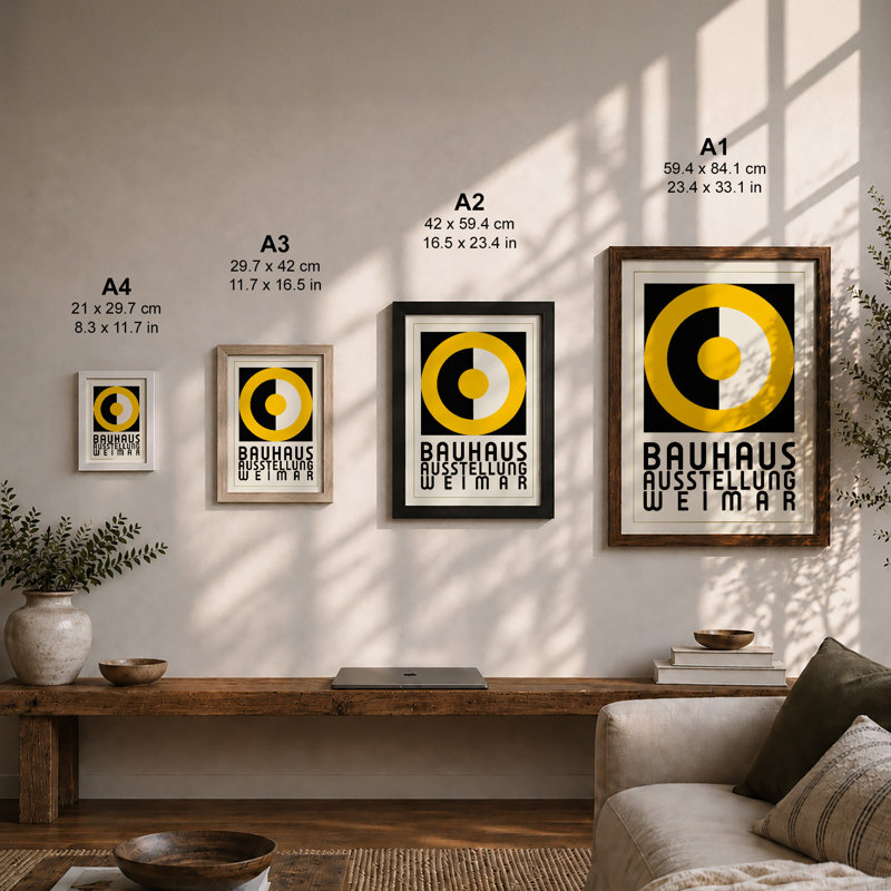 Bauhaus Ausstellung Weimar Geometric - Print, A3 - 42.0 x 29.7 cm, White