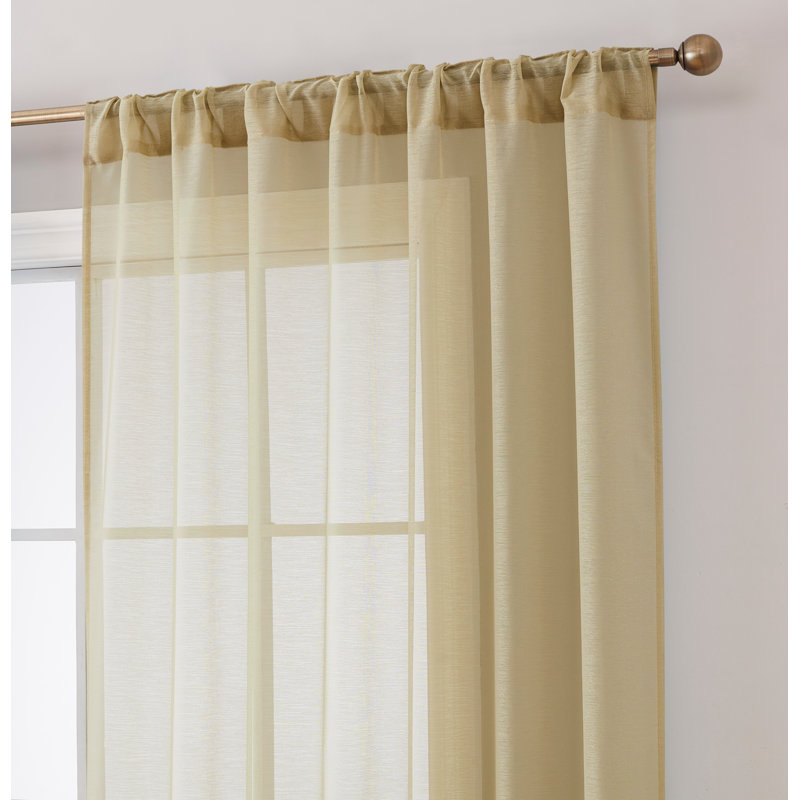 Lauren Semi Sheer Curtain Pair, 54" W x 72" L, Antique Taupe