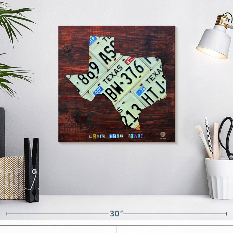 Plaque Alias Texas, H 16 po x l 16 po