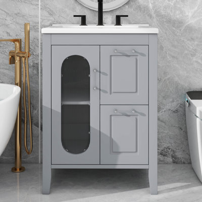 Meuble-lavabo 24 po avec deux tiroirs et une tablette réglable