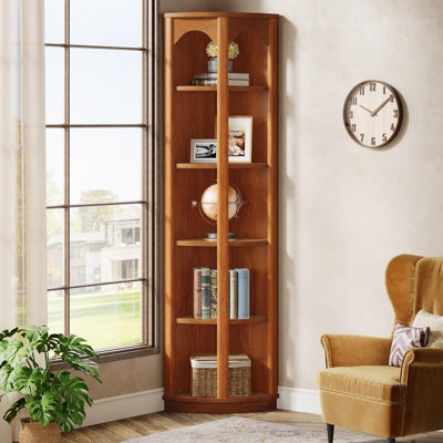 Corner Narrow Bookcase, 5-Tier Slim Bookshelf for Home Office by Ebern Designs
