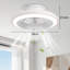 Modern Matt White Metal LED Ceiling Fan, 49.5cm, Dimmable, 6 Speeds, Reversible for Bedroom