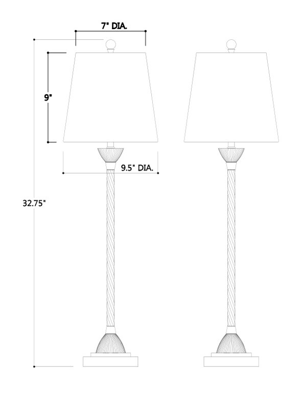 Delfern Resin Buffet Lamp Set