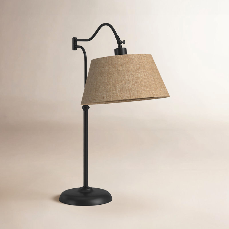 Lampe de table arquée 27 po Theodora, Bronze antique, Kaki, H 27 po x l 12,5 po x P 23 po