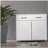 Two-door white side table
