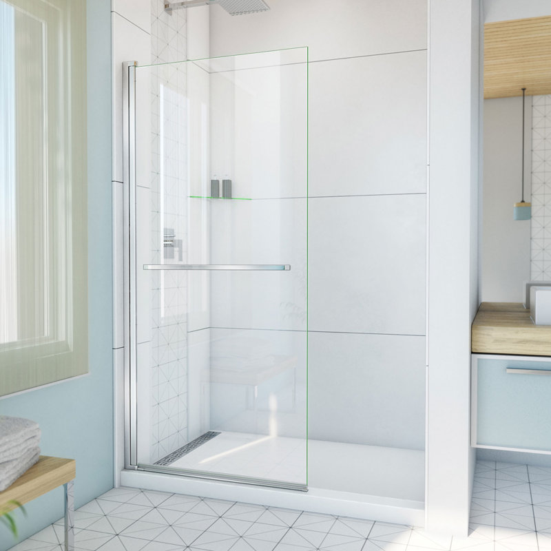 Porte de douche sans cadre Aqua-Q, Chrome, 34"