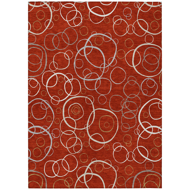 Machine Washable Indoor/Outdoor Kugler ACN2408 Geometric Rug, Rectangle 8' x 10'