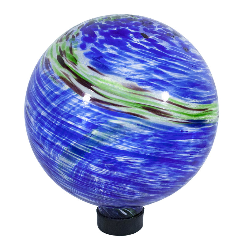 Kuniza Weather Resistant Glass Abstract Gazing Ball