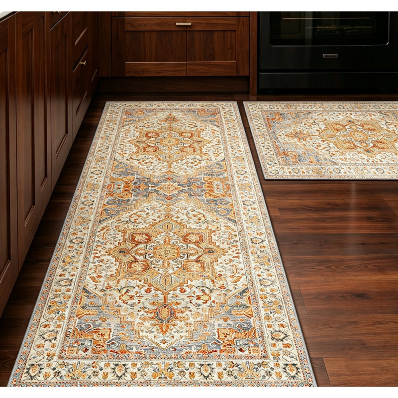 Tapis de sol antidérapant et lavable 2pk, Brun