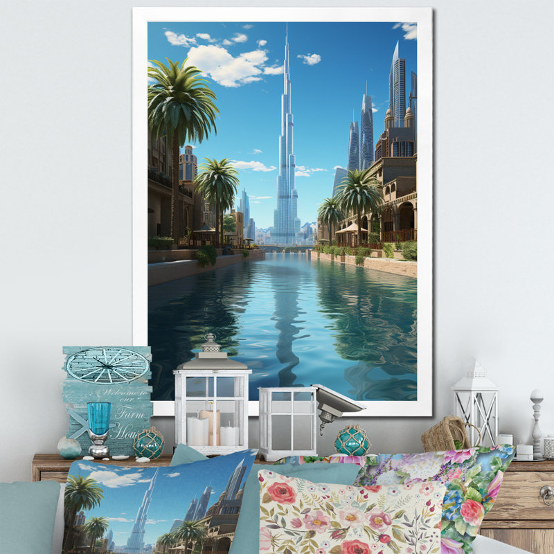 Cityscapes, reproduction d'art sur toile, H 44 po x l 34 po x P 1,5 po, Cadre photo blanc