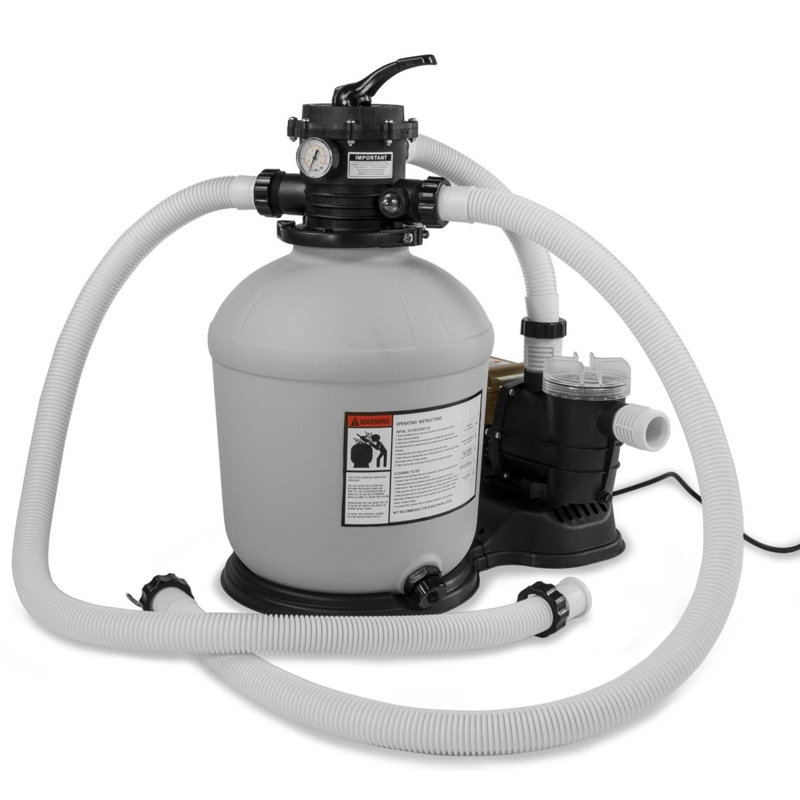 XtremepowerUS 16" Sand Filter Combo for Above-Ground Pools with 3100 GPH Capacity