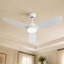 Ventilateur de plafond moderne de 107 cm (42 po) avec lumière et télécommande, moteur CC réversible à haut débit d'air, DEL à mémoire à 3 couleurs, ventilateur de plafond blanc pour chambre à coucher, petites pièces et bureaux à domicile de style campagnard ou transitionnel-1956953837-1956953836