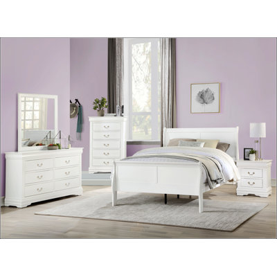 White Finish Queen Bed