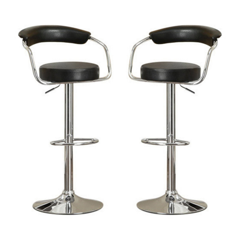 Shortt Upholstered Adjustable Height Counter Stool, Black