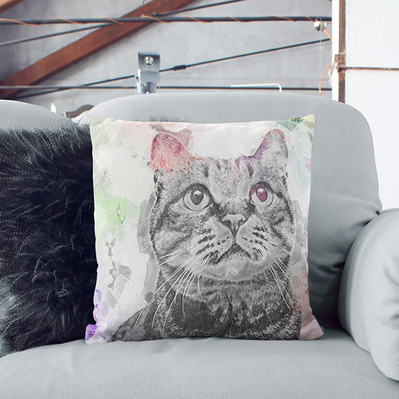 Square Throw Cushion, 40cm H x 40cm W x 15cm D