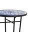 Table d'appoint de patio, bleu et noir