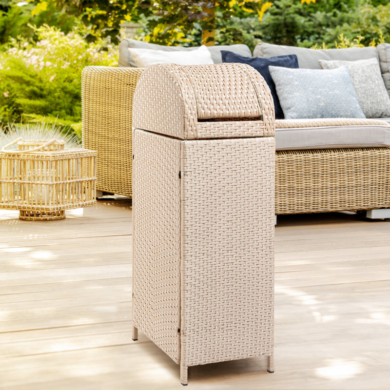 Poubelle escamotable Darla, 31,39 Gal, Rose clair/blanc
