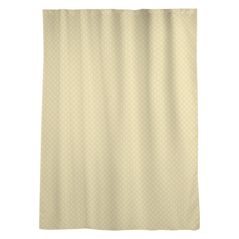 Panneau de rideau simple avec passe-tringle géométrique, Jaune
