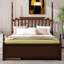 Base de lit plateforme classique en bois avec tête de lit à broche, lit gigogne simple TG et 2 tiroirs de rangement-133218383