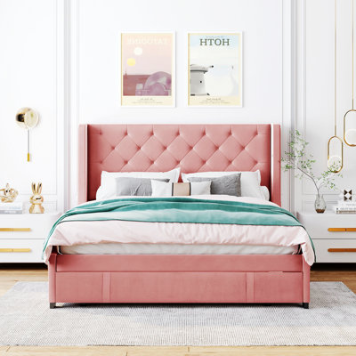 Oddny Upholstered Wingback Bed -  Everly Quinn, 33840CCE73494D649C31390AC849FFC6