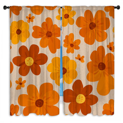 Rideaux obscurcissant et fleurs obscurcissant à motif floral - 2 panneaux