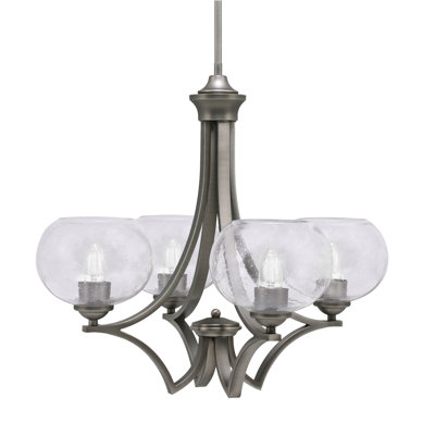Lustre 4 lumières Zilo avec verre transparent 7 po Zilo