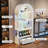 72" H  Arched China Cabinet with Glass Door ,4-Tier Curio Cabinet with RGB & Human Body Sensor-1002965710