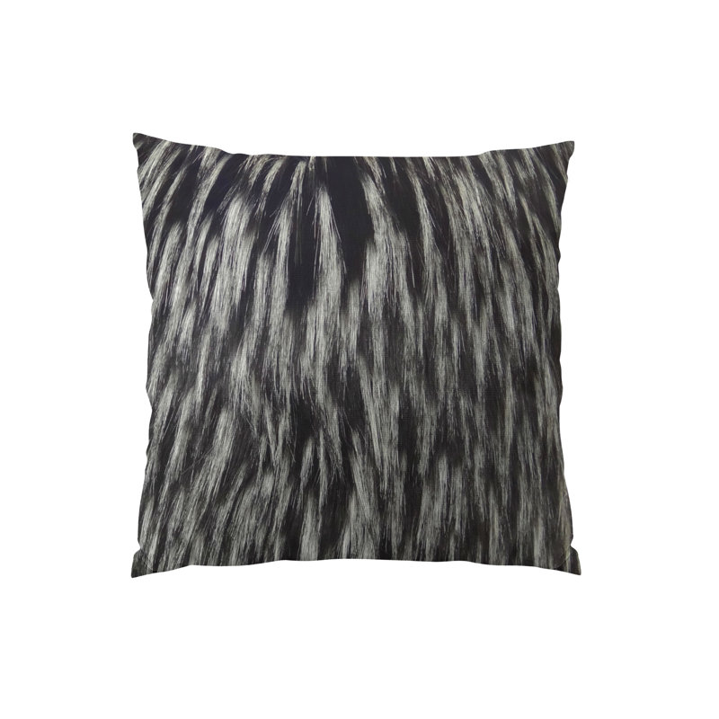 Coussin décoratif en fourrure fait main Wolf, 12 po x 25 po, Rectangulaire