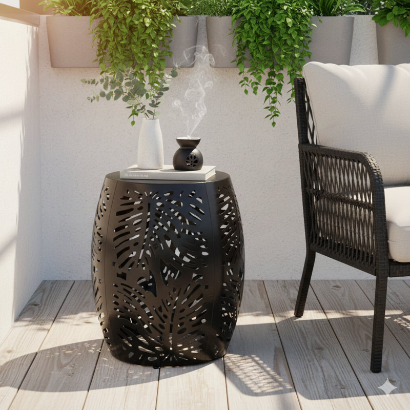 Large Metal End Table.
