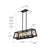 Colfontaine Rectangular Black Wood Aged Metal Ceiling Lamp Linear Kitchen Ceiling Lamp