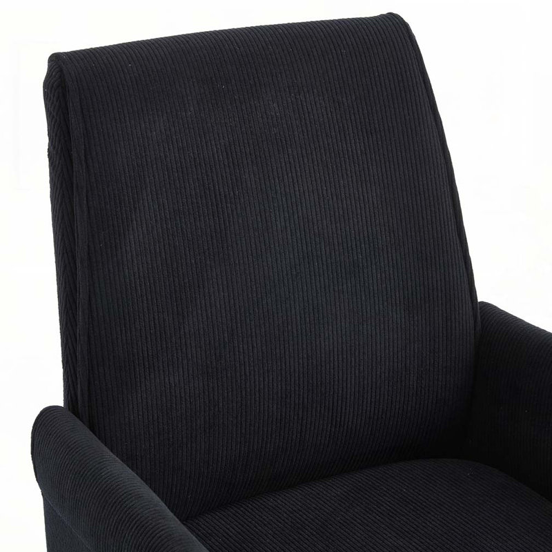 UpholsteredHome Office Chair with Golden Metal Base,Adjustable Desk Chair Swivel Office Chair, Black