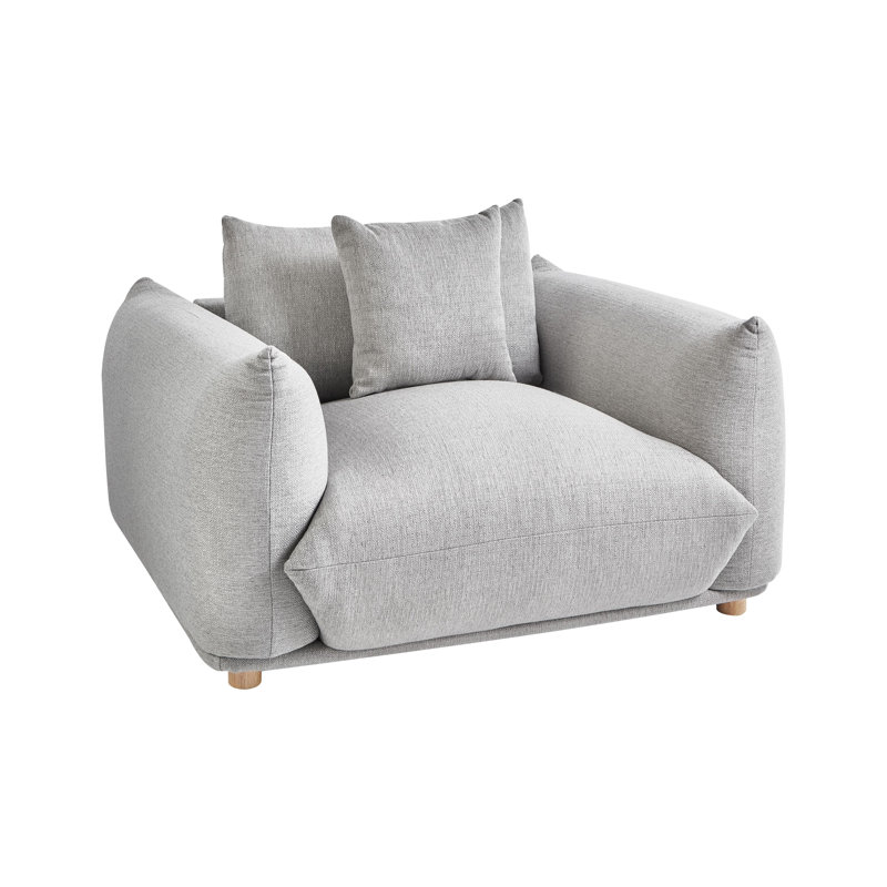 LUVOS Upholstered Armchair, Grey