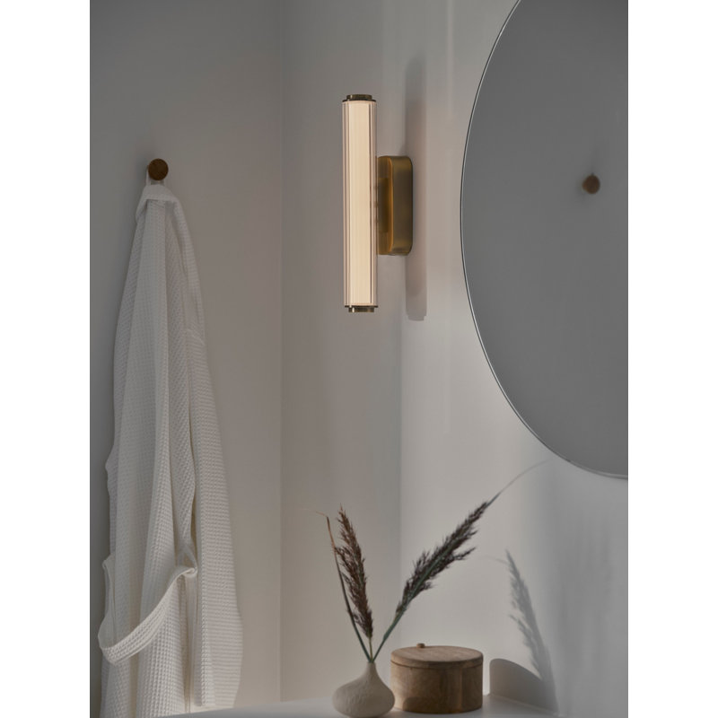 Plastic Flush Mounted Sconce, 32 cm H x 10 cm W x 5.5 cm D, Brass, 760