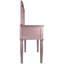 Contemporary Style Rose Gold Bedroom Vanity , Foldable Mirror, Drawers And A Comfortable Padded Round Stool, Rubberwood Solid Wood With Three - Piece Five Material