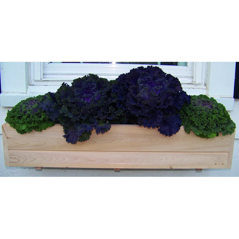 Nevels Handmade Wood Window Box Planter, 8" H x 49.5" W x 10.75" D