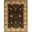 Hand-Knotted High-Quality Black and Cream Area Rug