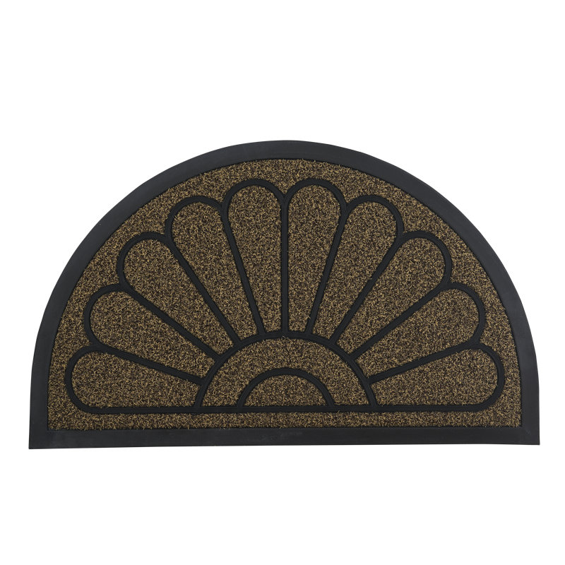 Bergmundur Sunburst Non-Slip Doormat for Entry, 18" x 30", Waterproof, Mat, Brown