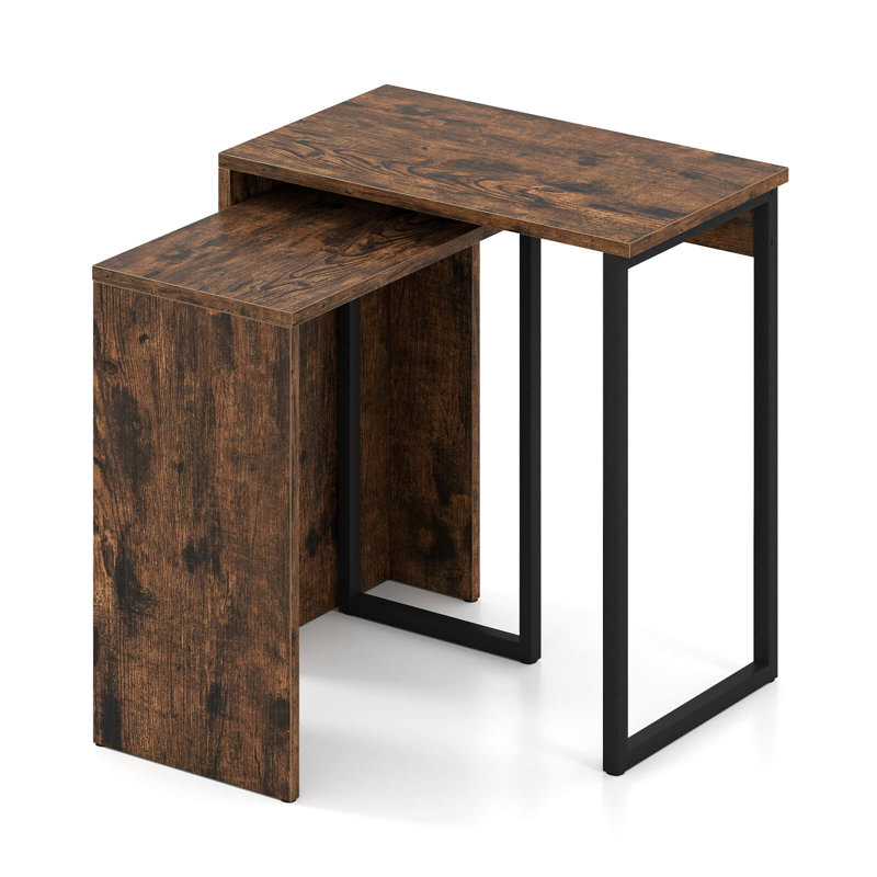 Ensemble de 2 tables d'appoint gigognes 2-en-1