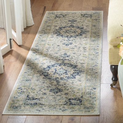Christa Oriental Ivory / Blue Area Rug