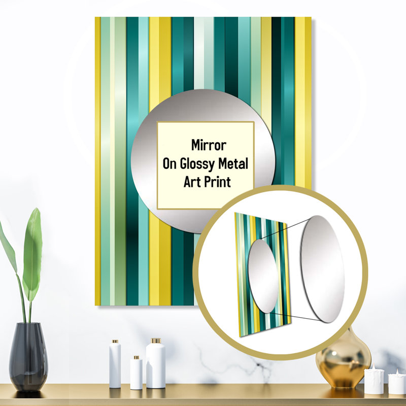 Miroir décoratif rayé Kamori, 32 po x 24 po