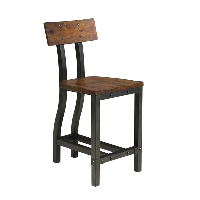 Larnell Counter Stool Set - Solid Wood Frame