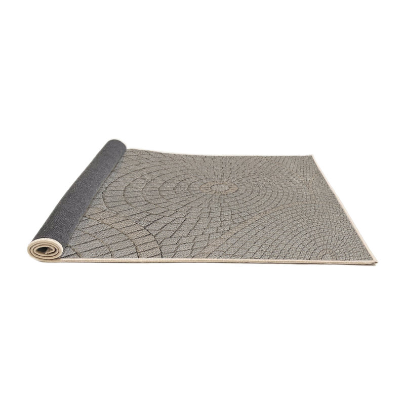 Tapis gris tissé à la machine, Rond 4 pi