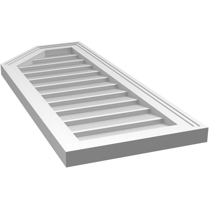 Évent en demi-octogone supérieur à montage en surface Signature, H 34 po x l 14 po x P 1,5 po