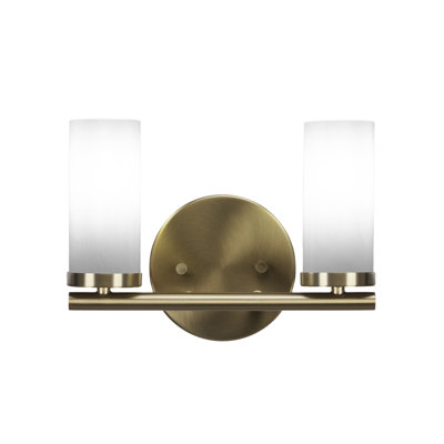 Trinity 2 Light Bath Bar Shown With 2.5" White Muslin Glass