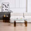 Table basse moderne en verre trempé avec rangement à 2 niveaux, transparente et durable pour le décor du salon-68849219