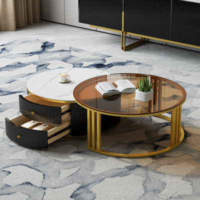 Ensemble de tables basses gigognes en verre fritté de 28 à 32 po Grovyn