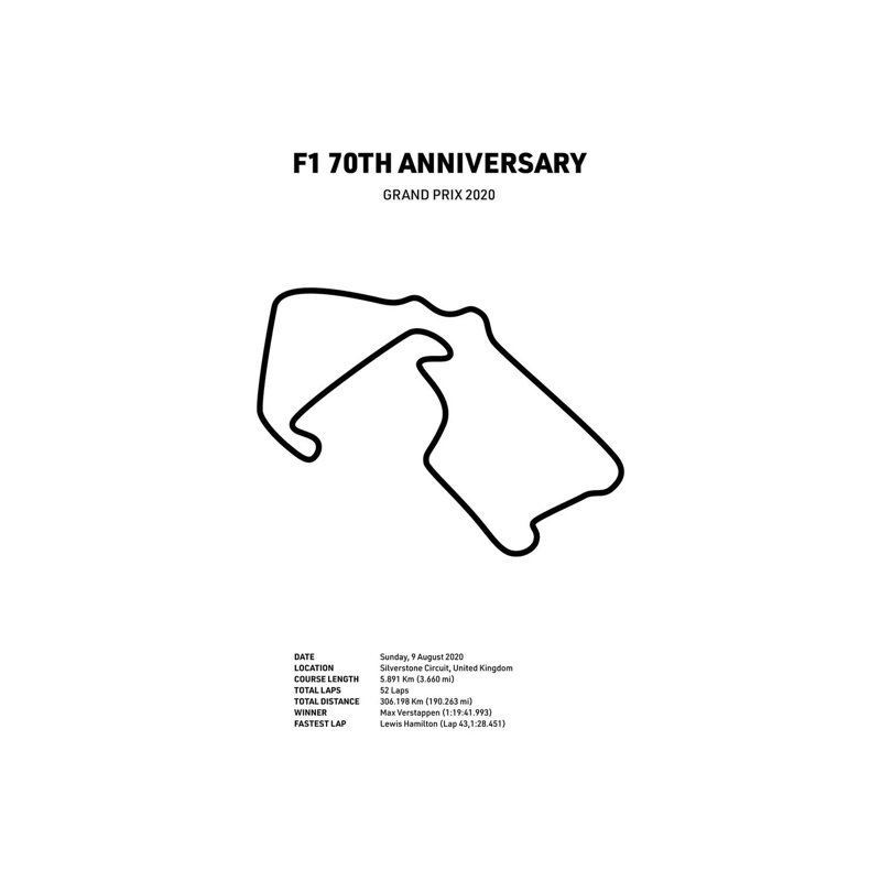Formula 1 70th Anniversary (White) by Avesix - Wrapped Canvas Print, 66.04 cm H x 45.72 cm W