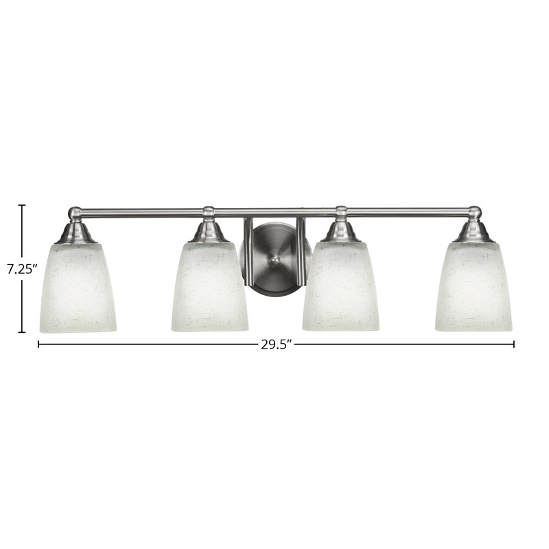 Michell 4-Light Bath Bar, Brushed Nickel