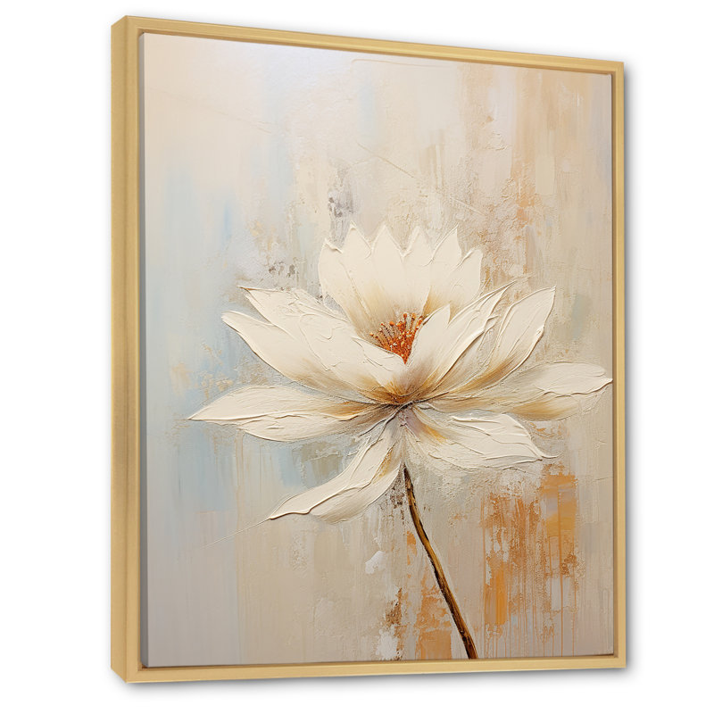 «Beige Simplicity In Petals» sur impression sur toile, Cadre naturel flottant, H 20 po x l 12 po x P 1 po